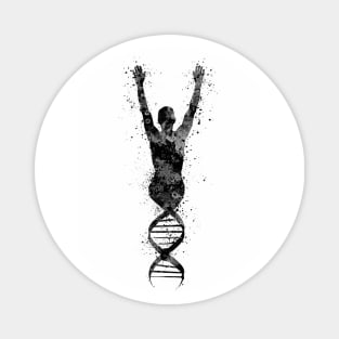 Human DNA Black and White Genetics Gift Magnet